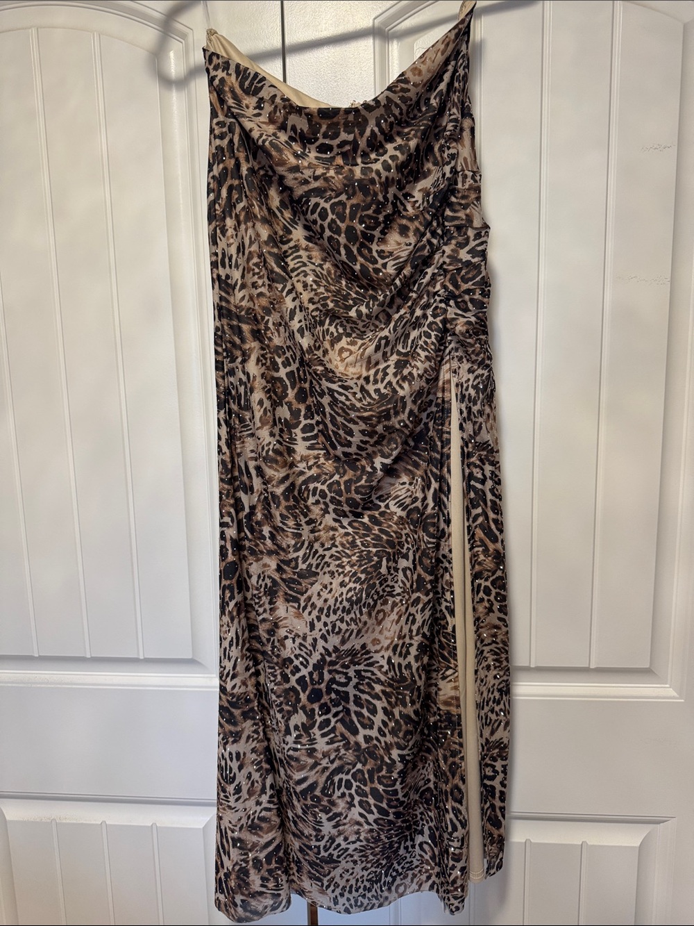 Fashion Nova Leopard Print Maxi Skirt in Brown and Black